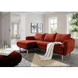 ECKSOFA Rostfarben Flachgewebe  - Rostfarben/Buchefarben, KONVENTIONELL, Holz/Textil (144/230cm) - Carryhome