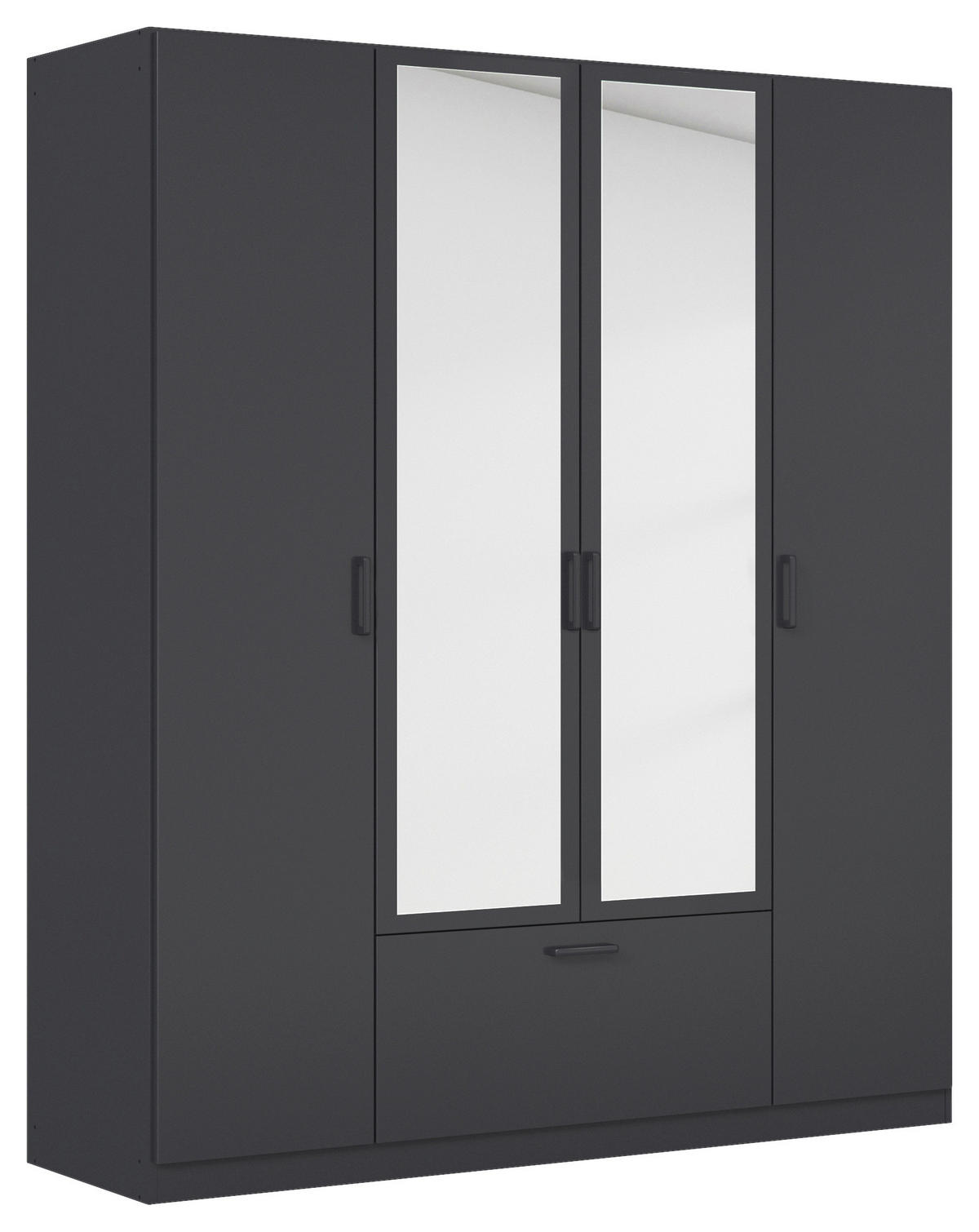 KLEIDERSCHRANK 181/210/54 cm,  in Grau, 4-türig  - Grau, Basics, Holzwerkstoff/Metall (181/210/54cm) - Rauch Möbel