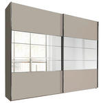 SCHWEBETÜRENSCHRANK  in Champagner  - Chromfarben/Champagner, KONVENTIONELL, Holzwerkstoff/Metall (250/217/67cm) - Voleo