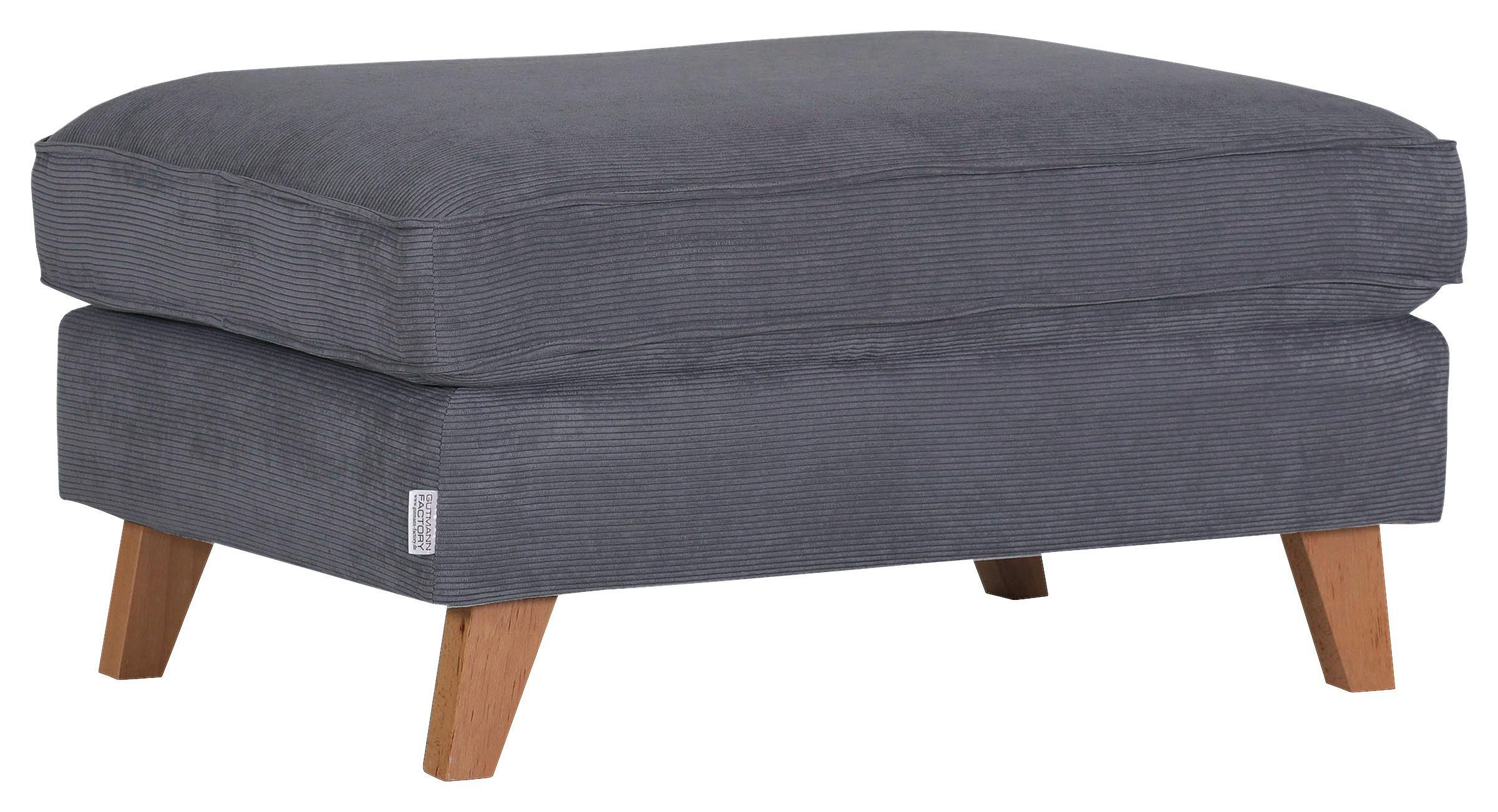 HOCKER Cord Dunkelgrau  - Dunkelgrau/Buchefarben, Design, Holz/Textil (93/47/65cm) - Carryhome