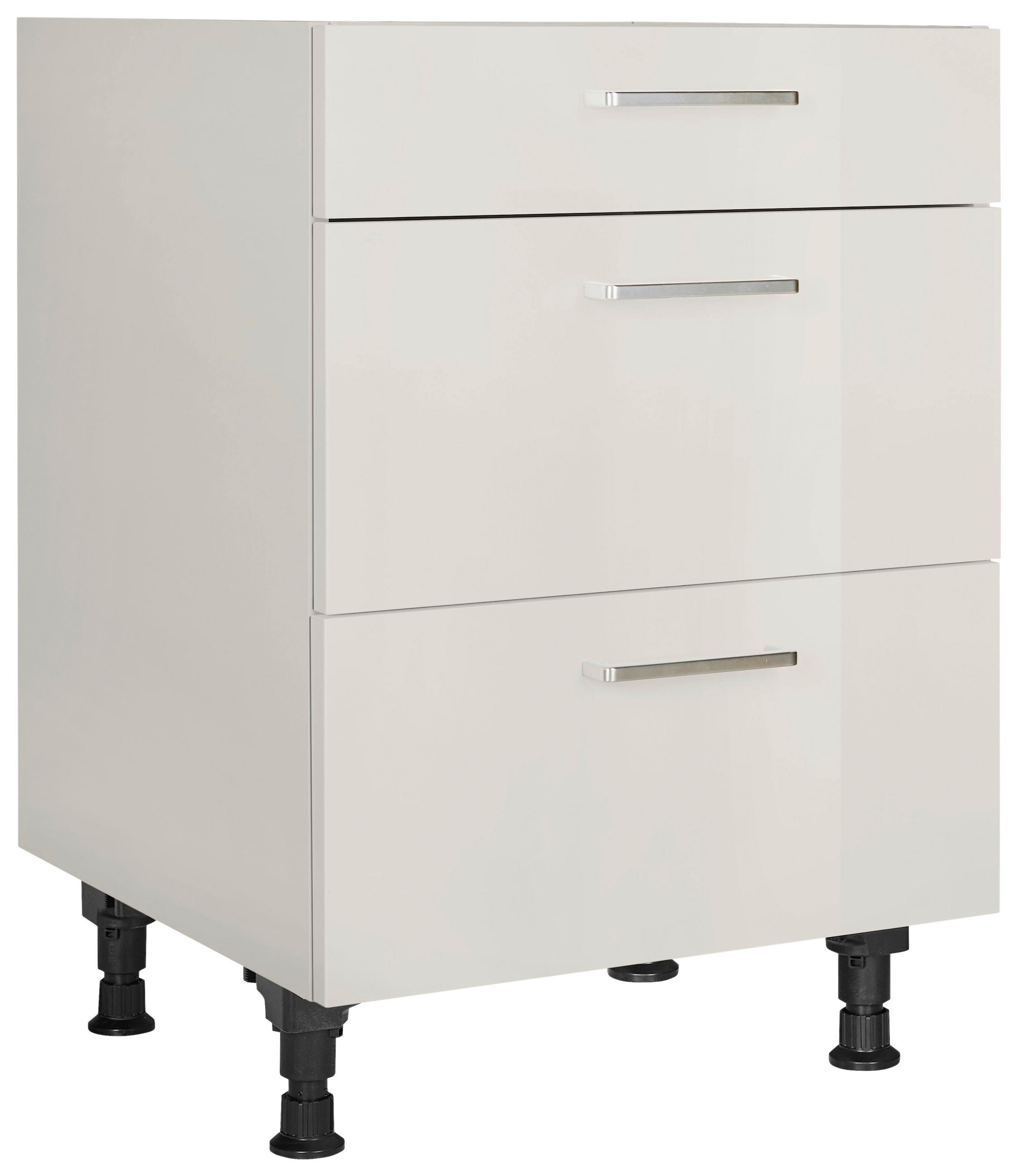 KOCHFELDUMBAUSCHRANK 60/87/56 cm  in Hellgrau  - Edelstahlfarben/Hellgrau, MODERN, Holzwerkstoff/Metall (60/87/56cm) - Nobilia