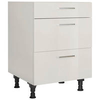 KOCHFELDUMBAUSCHRANK 60/87/56 cm  in Hellgrau  - Edelstahlfarben/Hellgrau, MODERN, Holzwerkstoff/Metall (60/87/56cm) - Nobilia