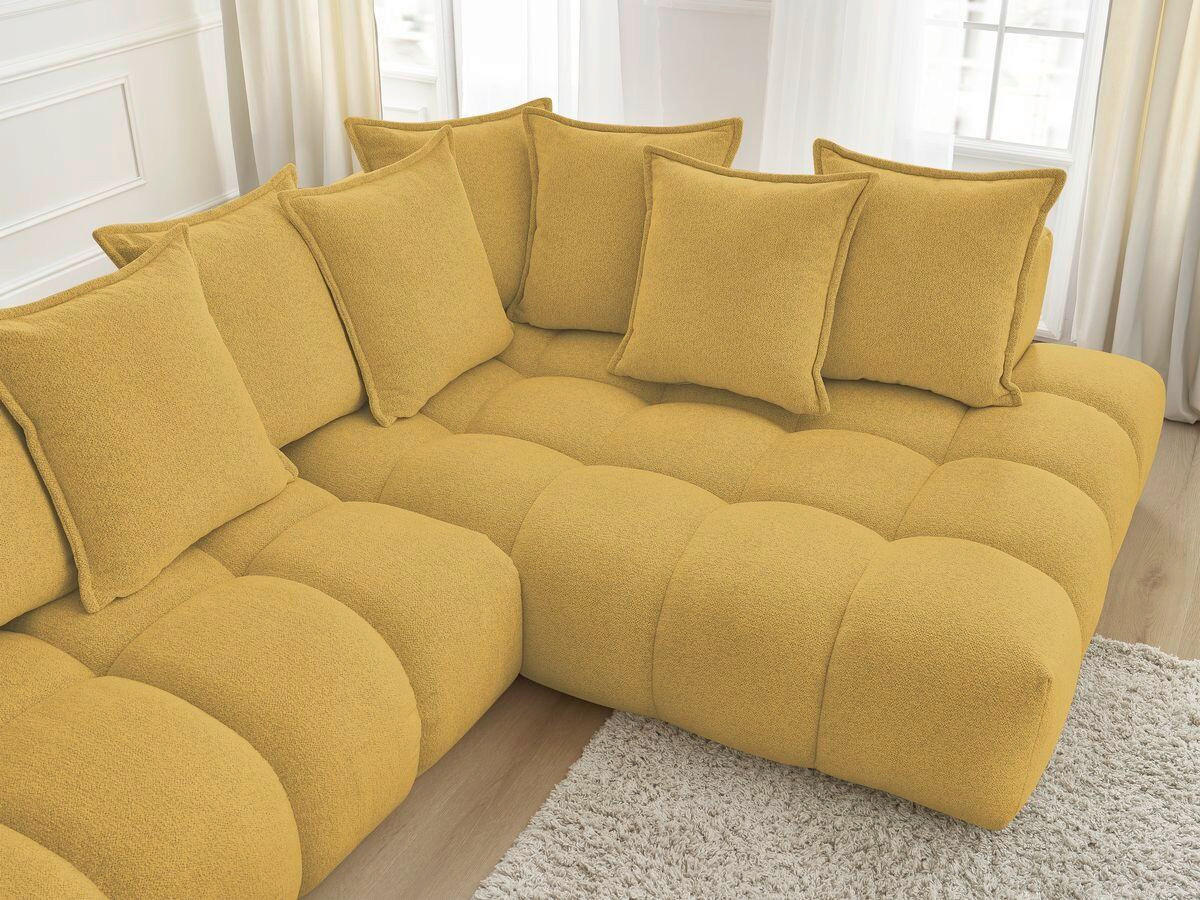 ECKSOFA Ottomane rechts  EVEREST Gelb Flachgewebe  - Gelb/Schwarz, MODERN, Kunststoff/Textil (352/210cm) - Livetastic