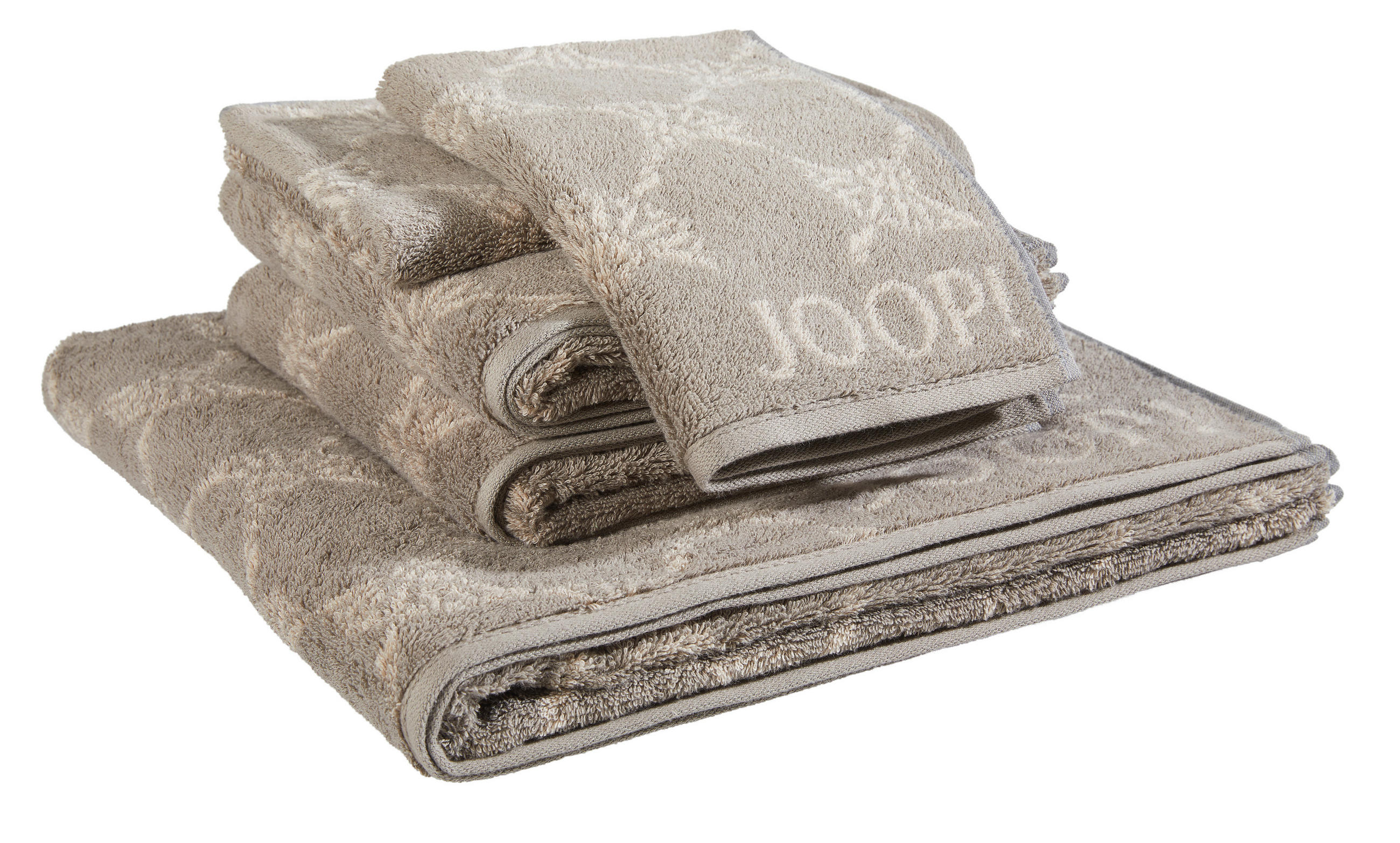 FROTTIERSET CORNFLOWER Graphitfarben, Taupe 5-teilig  - Taupe/Graphitfarben, Basics, Textil - Joop!