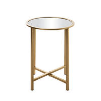 COUCHTISCH in Metall, Glas 39/39/53 cm  - Goldfarben, MODERN, Glas/Metall (39/39/53cm)