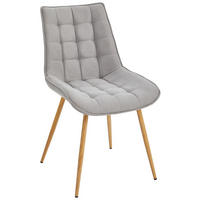 STUHL Webstoff Eichefarben, Hellgrau  - Eichefarben/Hellgrau, MODERN, Textil/Metall (51/88/62cm) - Livetastic