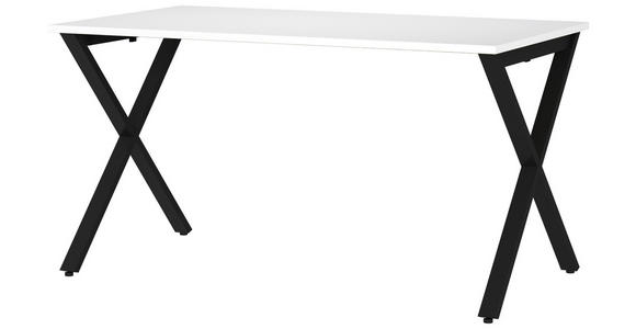 SCHREIBTISCH 140/80/75 cm  in Schwarz, Weiß  - Schwarz/Weiß, MODERN, Holzwerkstoff/Metall (140/80/75cm) - Novel