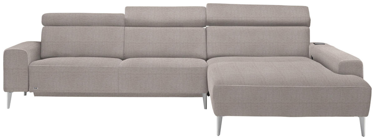 ECKSOFA in Webstoff Naturfarben  308/205 cm  - Alufarben/Naturfarben, Design, Textil (308/205cm) - Sedda