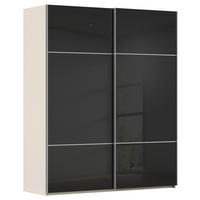 SCHWEBETÜRENSCHRANK 201/223/67 cm,  in Schwarz, Champagner, 2 Tür(en)  - Champagner/Alufarben, KONVENTIONELL, Glas/Holzwerkstoff (201/223/67cm) - Novel