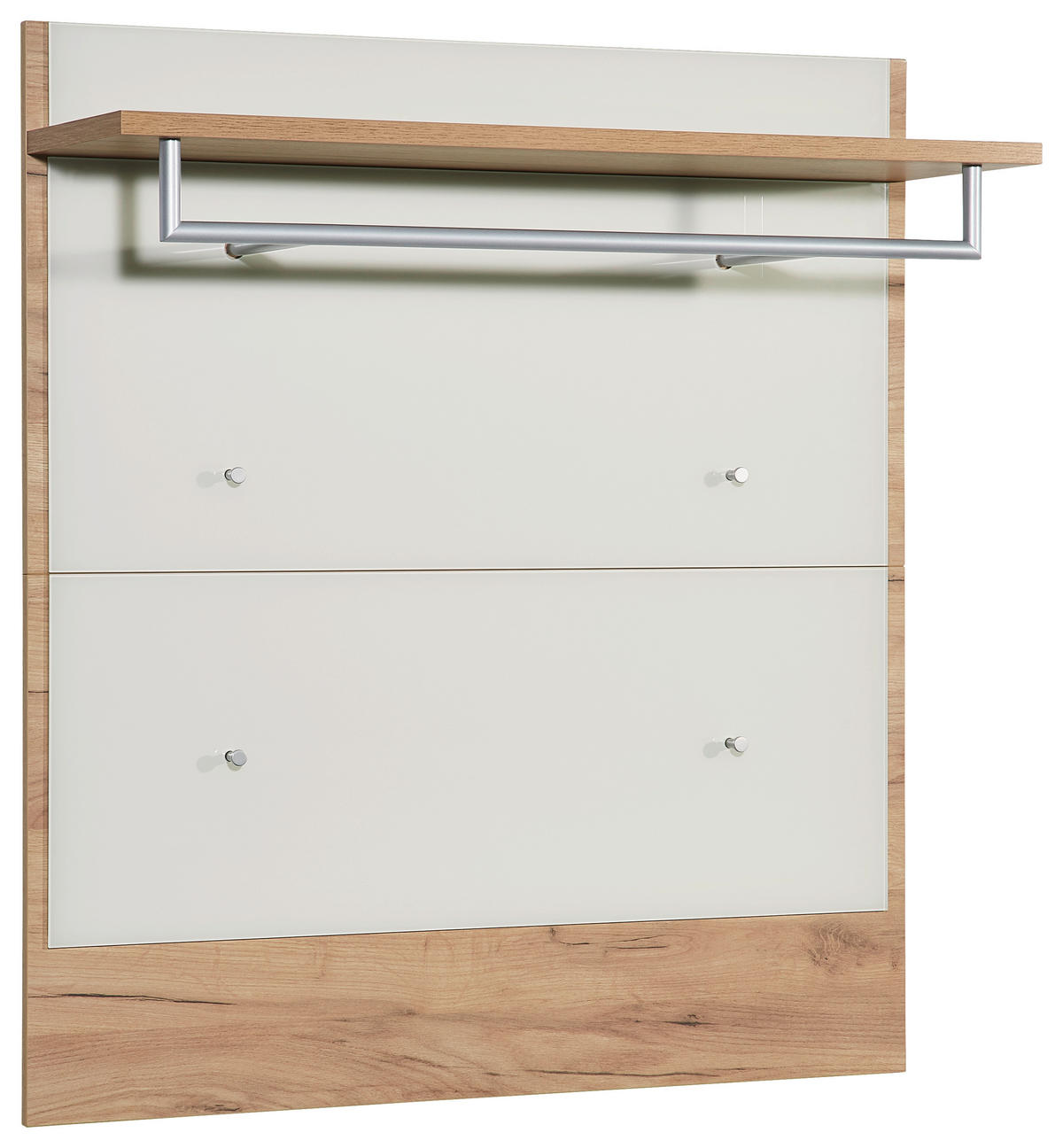 GARDEROBNI PANEL - kašmir/barve hrasta, Design, steklo/leseni material (98/108/3cm) - Voleo