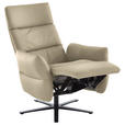 RELAXSESSEL in Leder Ecru  - Ecru/Schwarz, Design, Leder/Metall (82/119/85cm) - Dieter Knoll