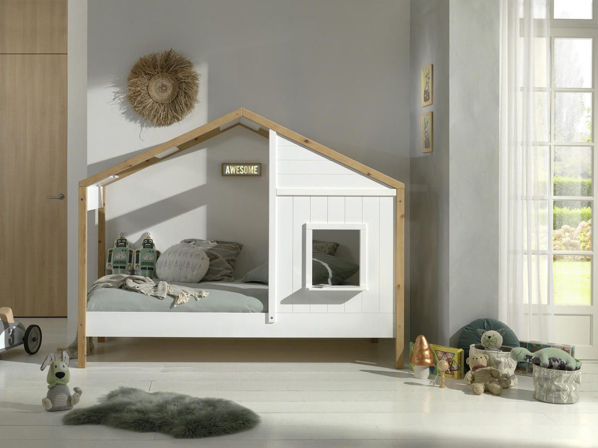 HAUSBETT Lattenrost 90/200 cm  in Weiß, Eichefarben, Kieferfarben  - Eichefarben/Weiß, MODERN, Holz/Holzwerkstoff (90/200cm) - MID.YOU