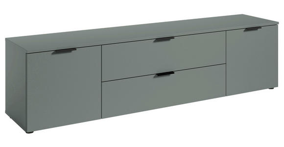 LOWBOARD in 180/55/40 cm - Salbeigrün/Schwarz, MODERN, Holzwerkstoff/Kunststoff (180/55/40cm) - Carryhome