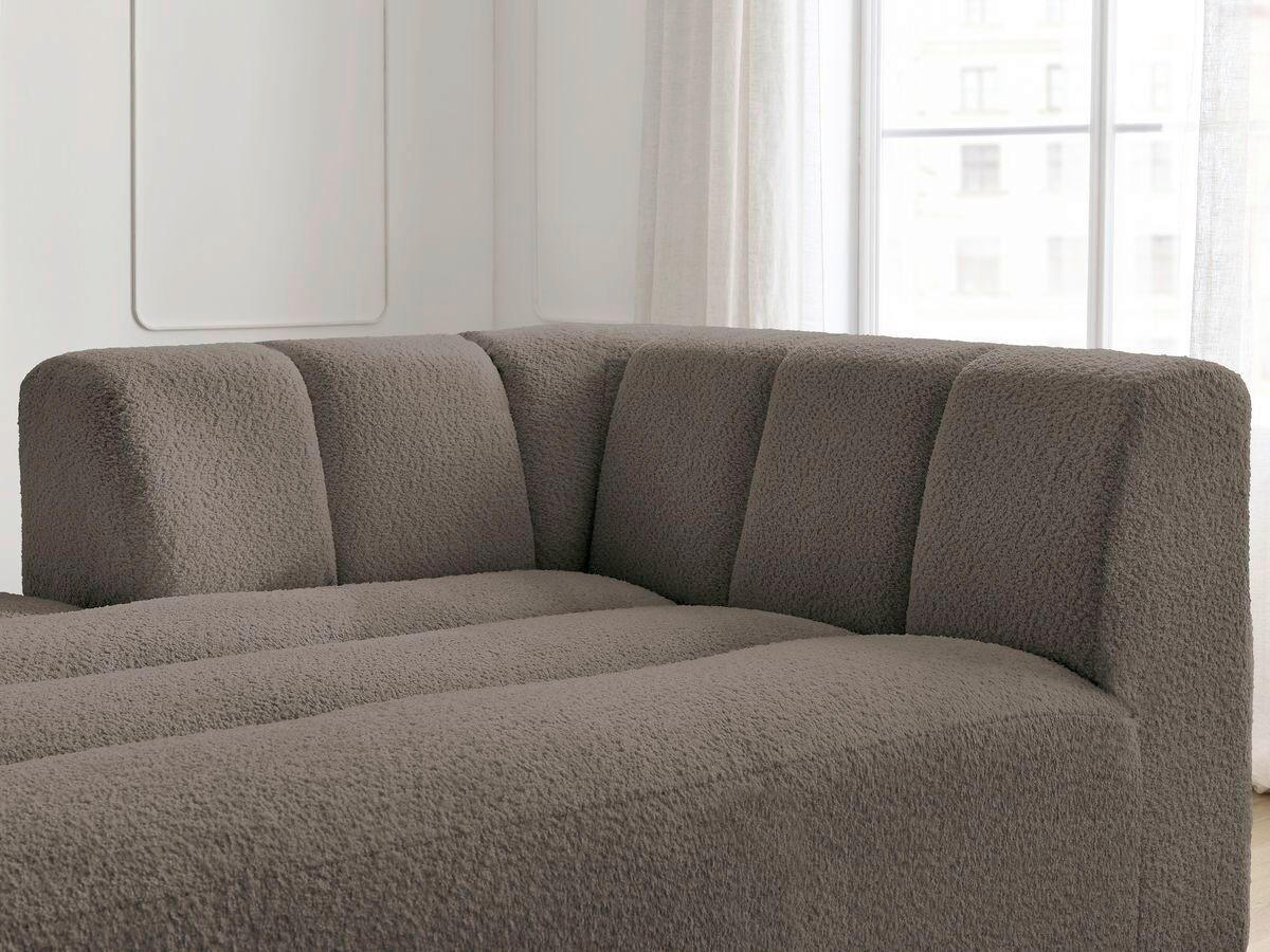 SOFAELEMENT ANNECY Bouclé Taupe  - Taupe/Schwarz, MODERN, Kunststoff/Textil (120/72/170cm)