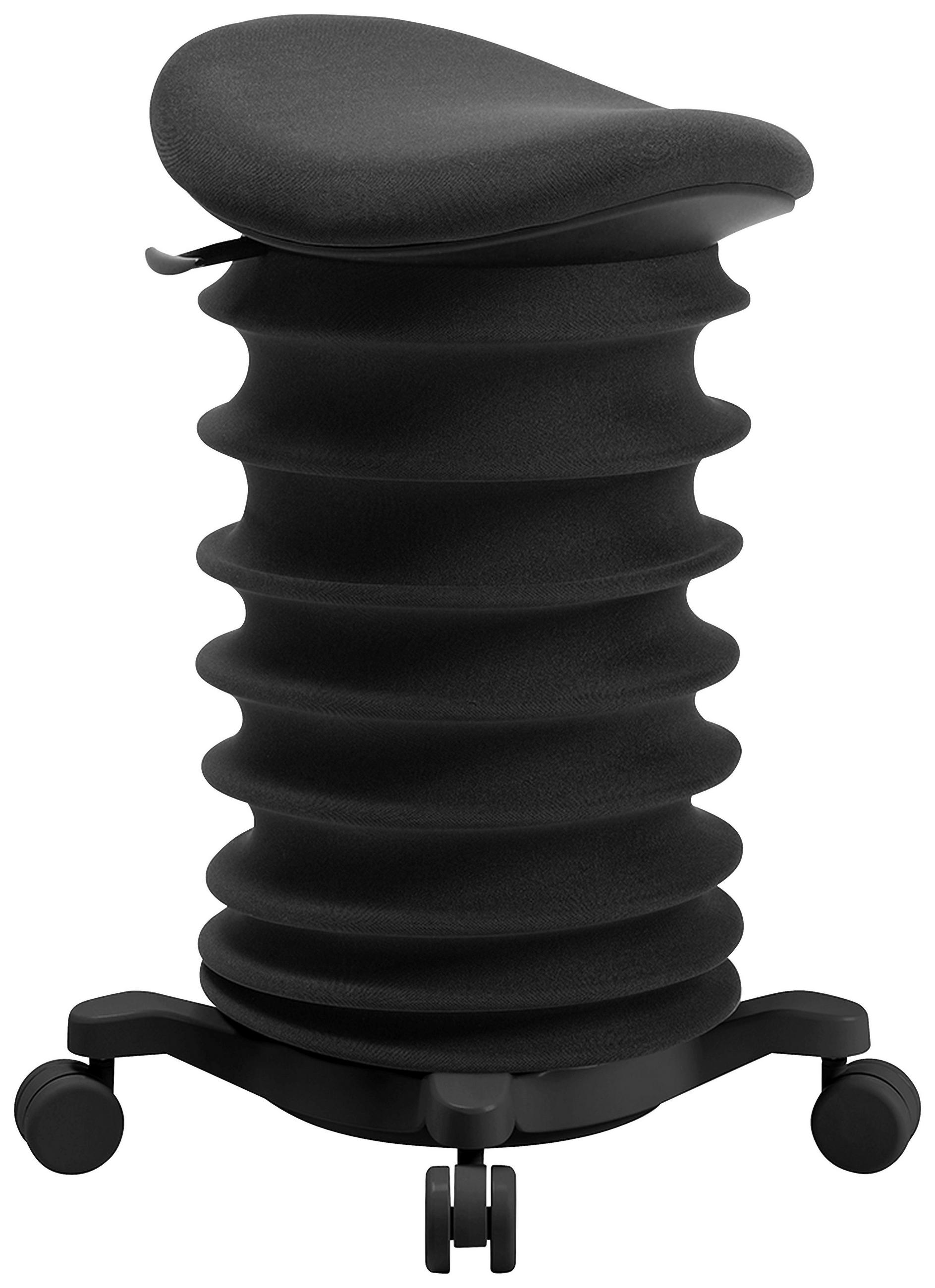 BÜROHOCKER Schwarz, Schieferfarben  - Schieferfarben/Schwarz, Design, Kunststoff/Textil (37,5/58-70/36cm) - Topstar