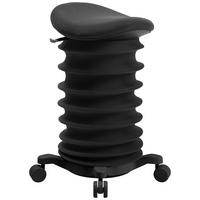 BÜROHOCKER Schwarz, Schieferfarben  - Schieferfarben/Schwarz, Design, Kunststoff/Textil (37,5/58-70/36cm) - Topstar