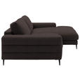 ECKSOFA  in Flachgewebe Braun  253/177 cm  - Schwarz/Braun, Design, Textil/Metall (253/177cm) - Dieter Knoll