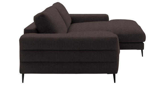 ECKSOFA  in Flachgewebe Braun  253/177 cm  - Schwarz/Braun, Design, Textil/Metall (253/177cm) - Dieter Knoll