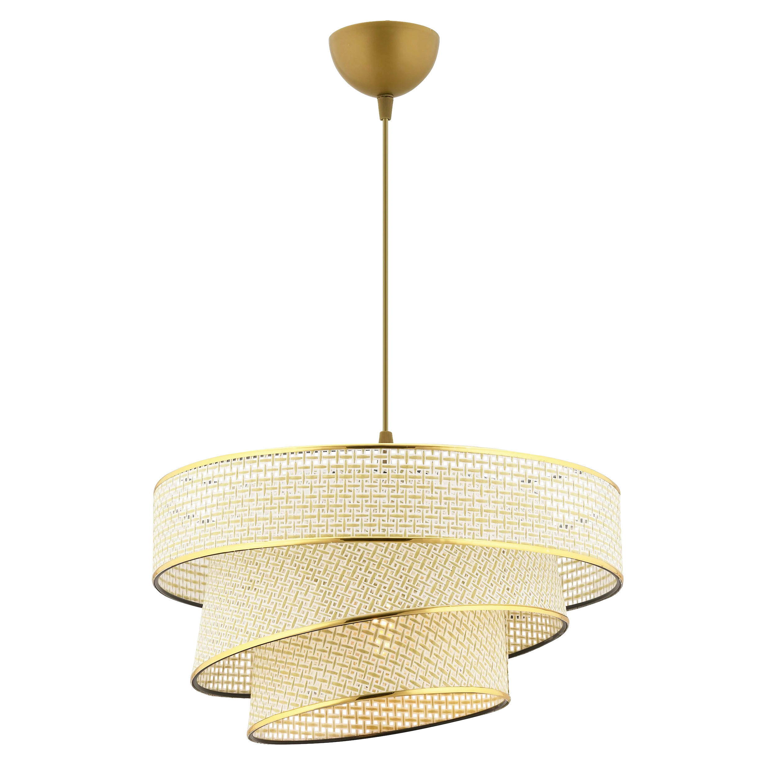 P & B Hängeleuchte Creme, Gold 72 cm