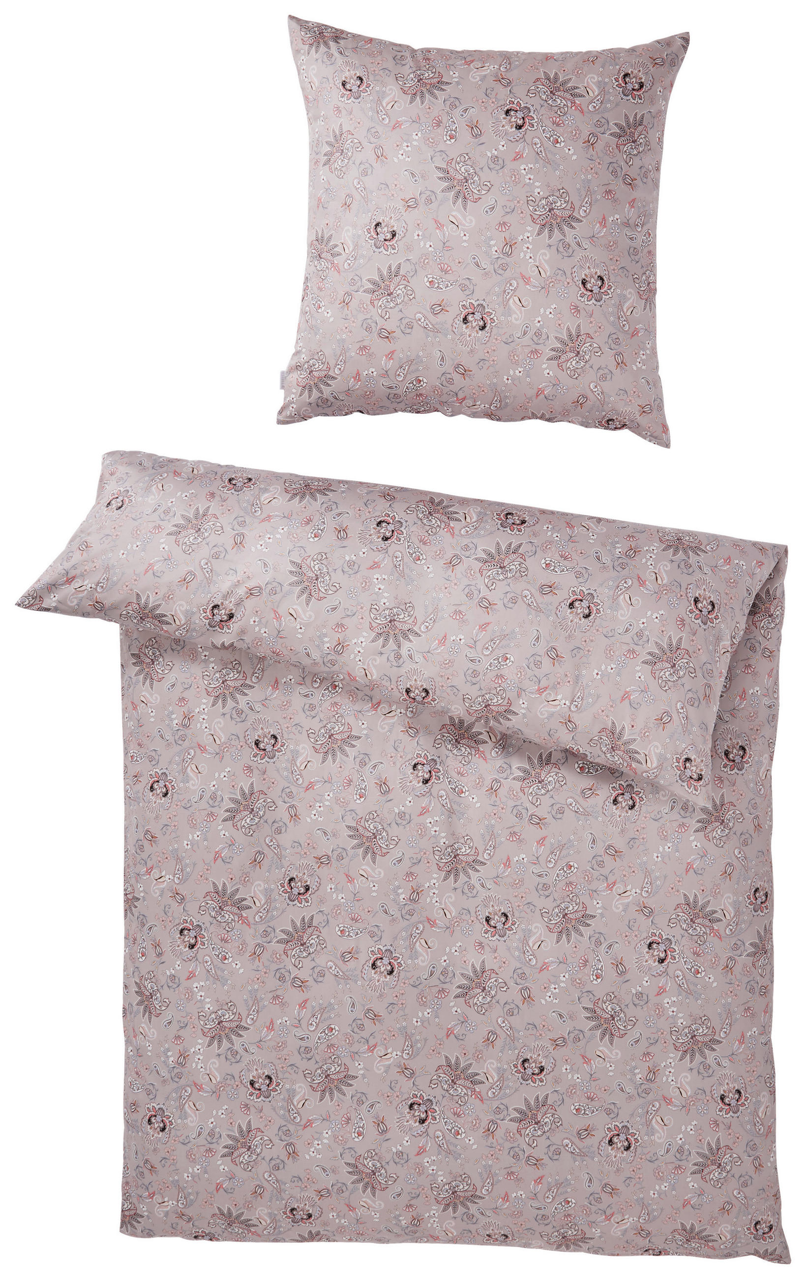 BETTWÄSCHE 155/220 cm WERBEWARE Makosatin  - Grau, KONVENTIONELL, Textil (155/220cm) - Estella