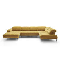 SJEDEĆA GARNITURA tekstil  curry žuta   - curry žuta/crna, Moderno, tekstil (383/98/212cm) - Beldomo Style