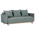 SCHLAFSOFA Chenille Blau, Grün  - Blau/Beige, Design, Holz/Textil (205/75/100cm) - Xora