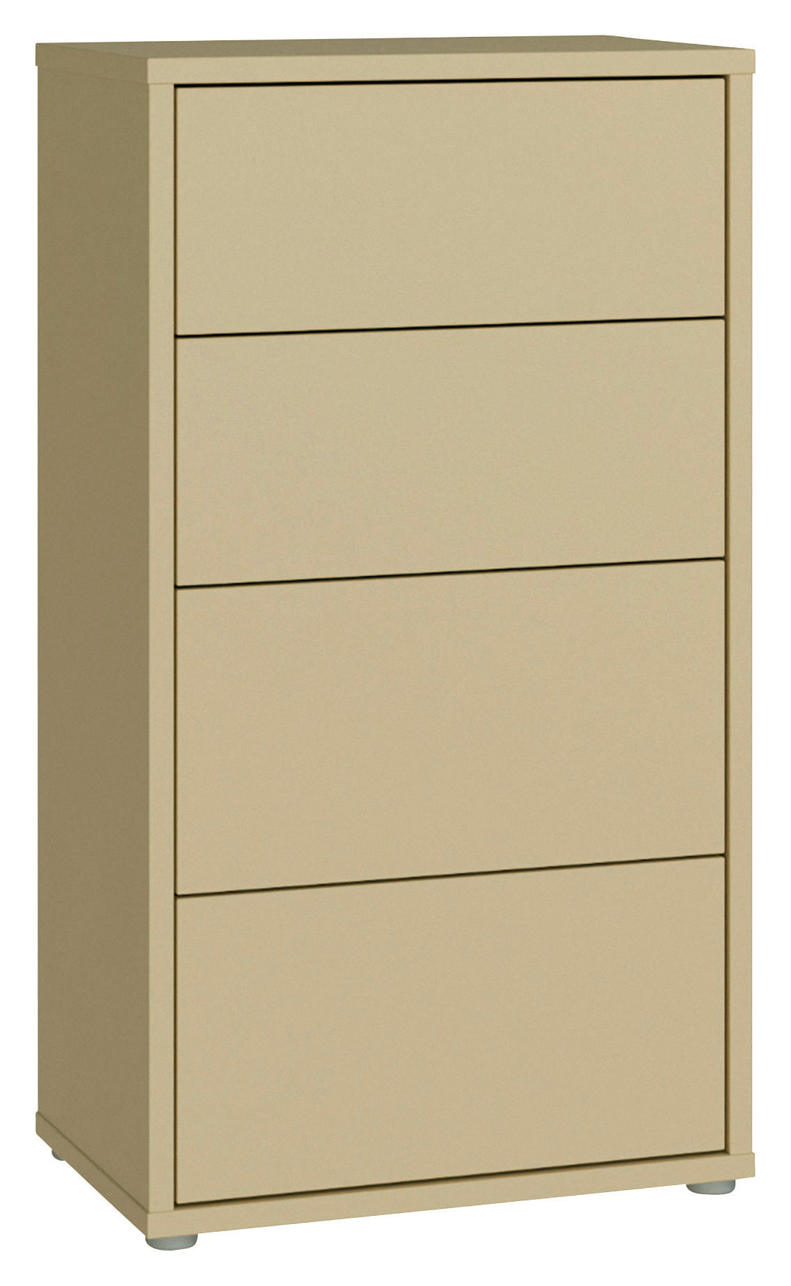 KOMMODE , 55/99/35 cm, 4 Schublade(n)  - Silberfarben/Hellgelb, Trend, Holzwerkstoff/Kunststoff (55/99/35cm) - Carryhome