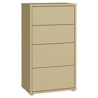 KOMMODE , 55/99/35 cm, 4 Schublade(n)  - Silberfarben/Hellgelb, Trend, Holzwerkstoff/Kunststoff (55/99/35cm) - Carryhome