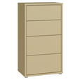 KOMMODE , 55/99/35 cm, 4 Schublade(n)  - Silberfarben/Hellgelb, Trend, Holzwerkstoff/Kunststoff (55/99/35cm) - Carryhome