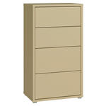 KOMMODE , 55/99/35 cm, 4 Schublade(n)  - Silberfarben/Hellgelb, Trend, Holzwerkstoff/Kunststoff (55/99/35cm) - Carryhome