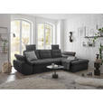 ECKSOFA  in Mikrovelours Schwarz  - Schwarz, KONVENTIONELL, Kunststoff/Textil (275/170cm) - Carryhome