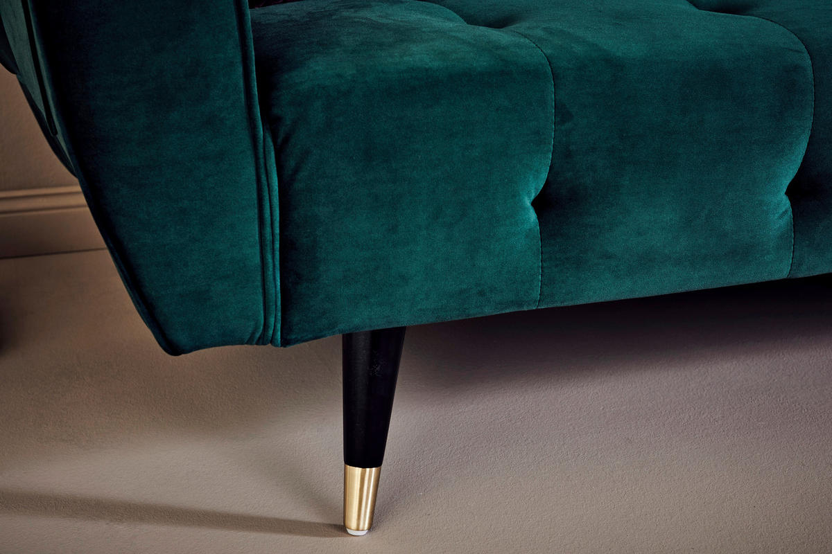 SCHLAFSOFA Samt Grün, Opal  - Goldfarben/Opal, MODERN, Holz/Textil (213/83/83cm) - Livetastic