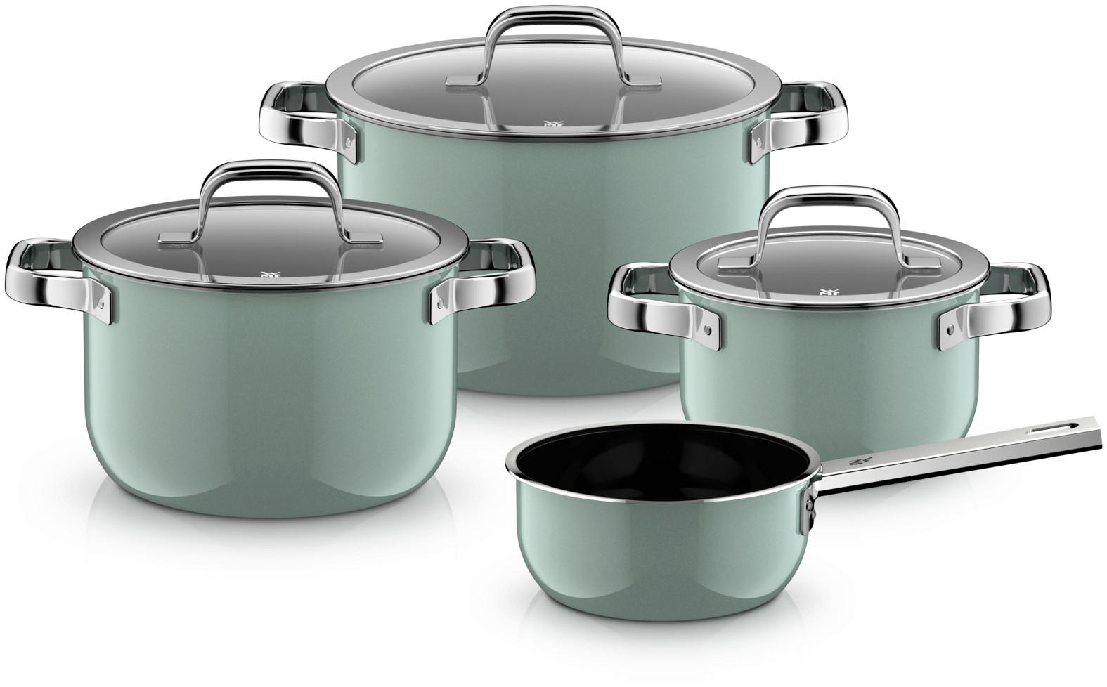 KOCHTOPFSET WMF Fusiontec 4-teilig  - Salbeigrün, Basics, Metall (60/30/33cm) - WMF
