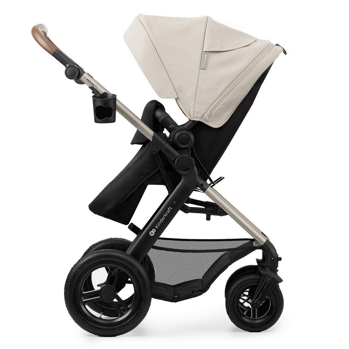KINDERWAGENSET Moov 2 Air 3in1  - Greige/Goldfarben, Basics, Textil/Metall (60/86,5/106cm) - Kinderkraft