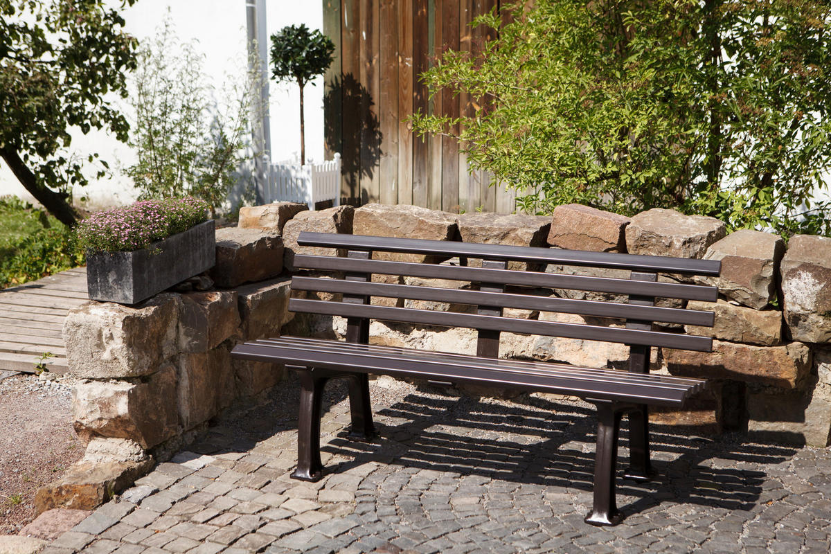 GARTENBANK 150/74/54 cm   - Braun, Basics, Kunststoff (150/74/54cm) - Modante