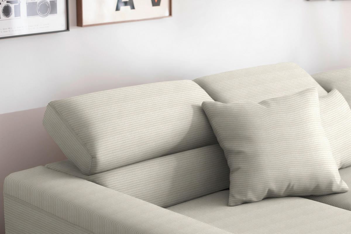 ECKSOFA Cord Naturfarben  - Schwarz/Naturfarben, Design, Textil/Metall (215-217/293cm) - Schöner Wohnen