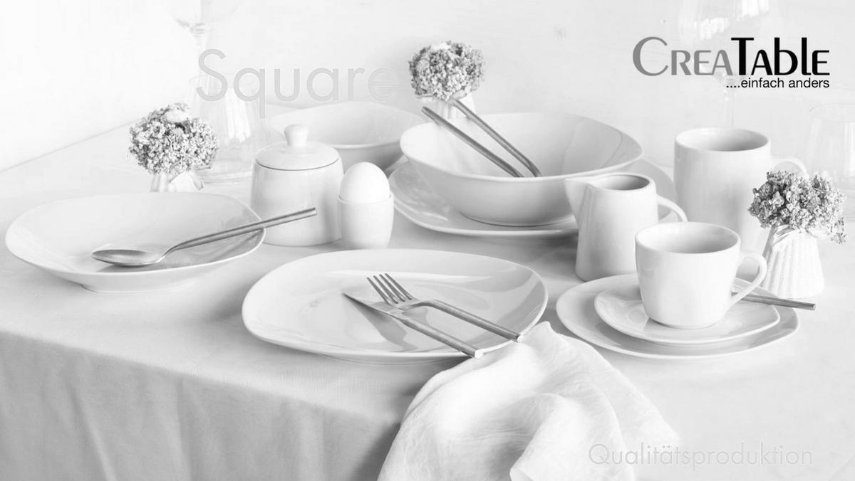KOMPLETT SERVIS Square 62 delar  - vit, Trend, keramik - Creatable