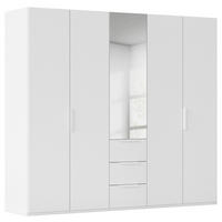 DREHTÜRENSCHRANK 251/223/61 cm,  in Weiß, 5-türig  - Weiß, Basics, Glas/Holzwerkstoff (251/223/61cm) - Novel