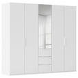 DREHTÜRENSCHRANK 251/235/61 cm,  in Weiß, 5-türig  - Weiß, Basics, Glas/Holzwerkstoff (251/235/61cm) - Novel