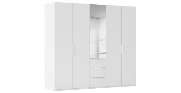 DREHTÜRENSCHRANK 251/235/61 cm,  in Weiß, 5-türig  - Weiß, Basics, Glas/Holzwerkstoff (251/235/61cm) - Novel