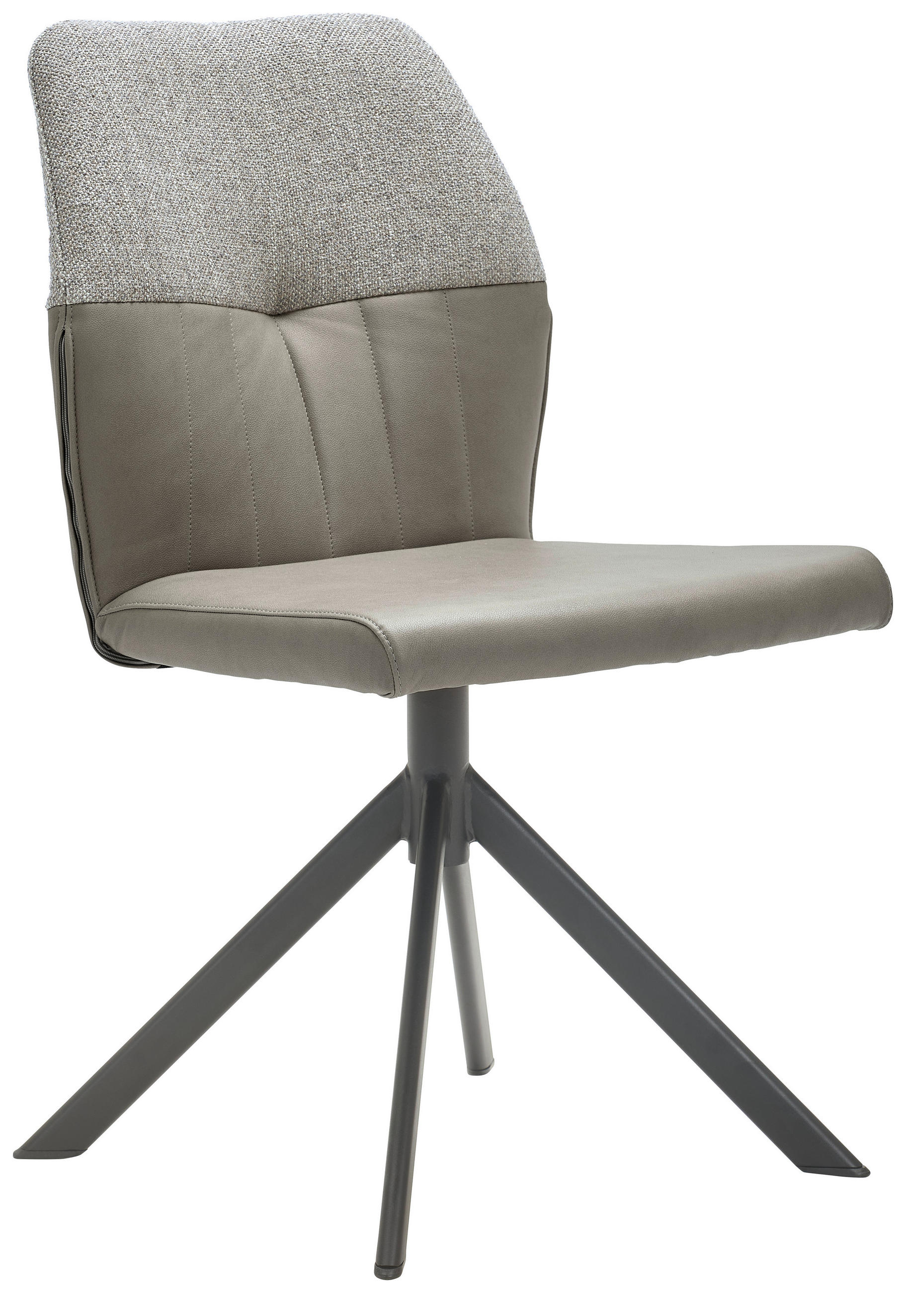 STUHL  in Lederlook, Webstoff  - Schwarz/Grau, Konventionell, Textil/Metall (49,5/87/62,5cm) - Valdera