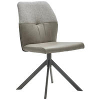 STUHL  in Lederlook, Webstoff  - Schwarz/Grau, Konventionell, Textil/Metall (49,5/87/62,5cm) - Valdera