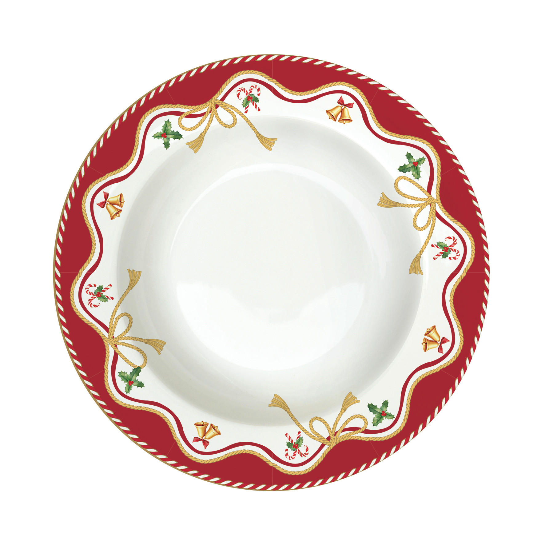 TÁNYÉR  - piros/fehér, Basics, kerámia (21,5cm) - Easy Life