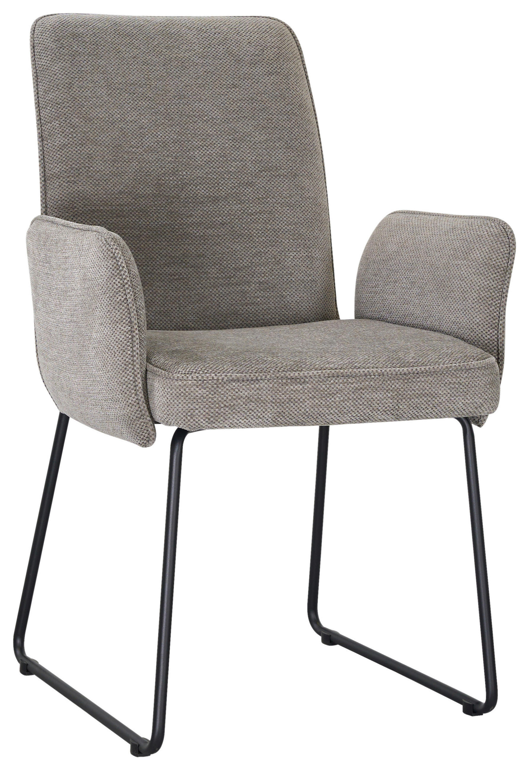 ARMLEHNSTUHL  Stoffauswahl Webstoff  - Schwarz/Grau, Design, Textil/Metall (60/92/66cm) - Stylife