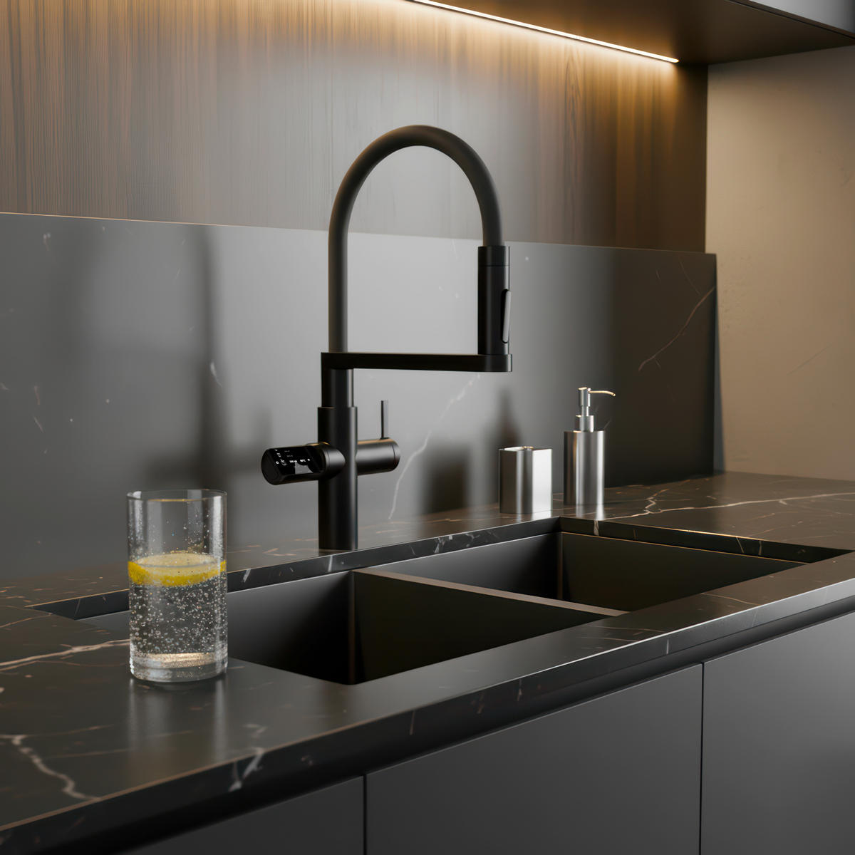 KÜCHENARMATUR - Schwarz, Basics, Kunststoff/Metall (20/43,9/51,60cm)