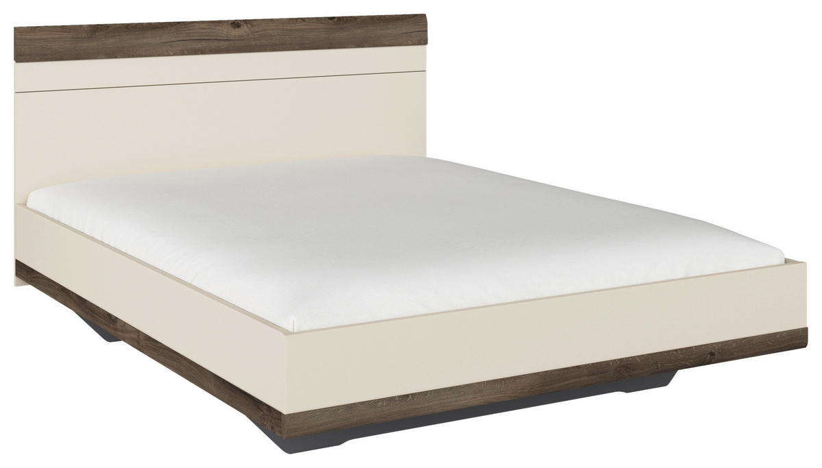 BETT 160/200 cm,  in Champagner, Eiche dunkel,  - Eiche dunkel/Champagner, Trend (160/200cm)