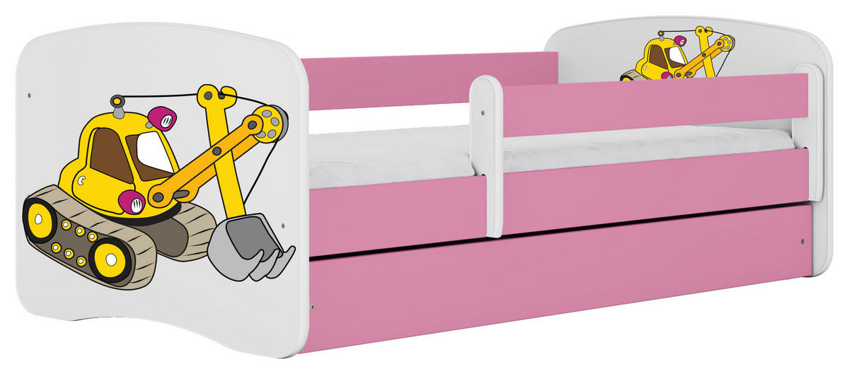 KINDER-/JUNIORBETT 80/160 cm  in Pink  - Pink/Birkefarben, MODERN, Holz/Holzwerkstoff (80/160cm) - MID.YOU