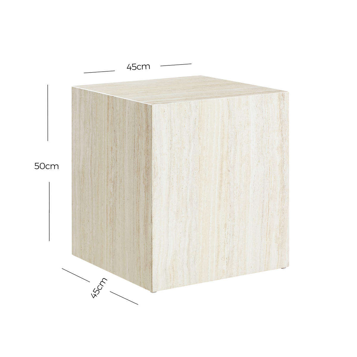 BEISTELLTISCH 45/45/50 cm Beige quadratisch  - Beige, Design, Holzwerkstoff (45/45/50cm) - Livetastic