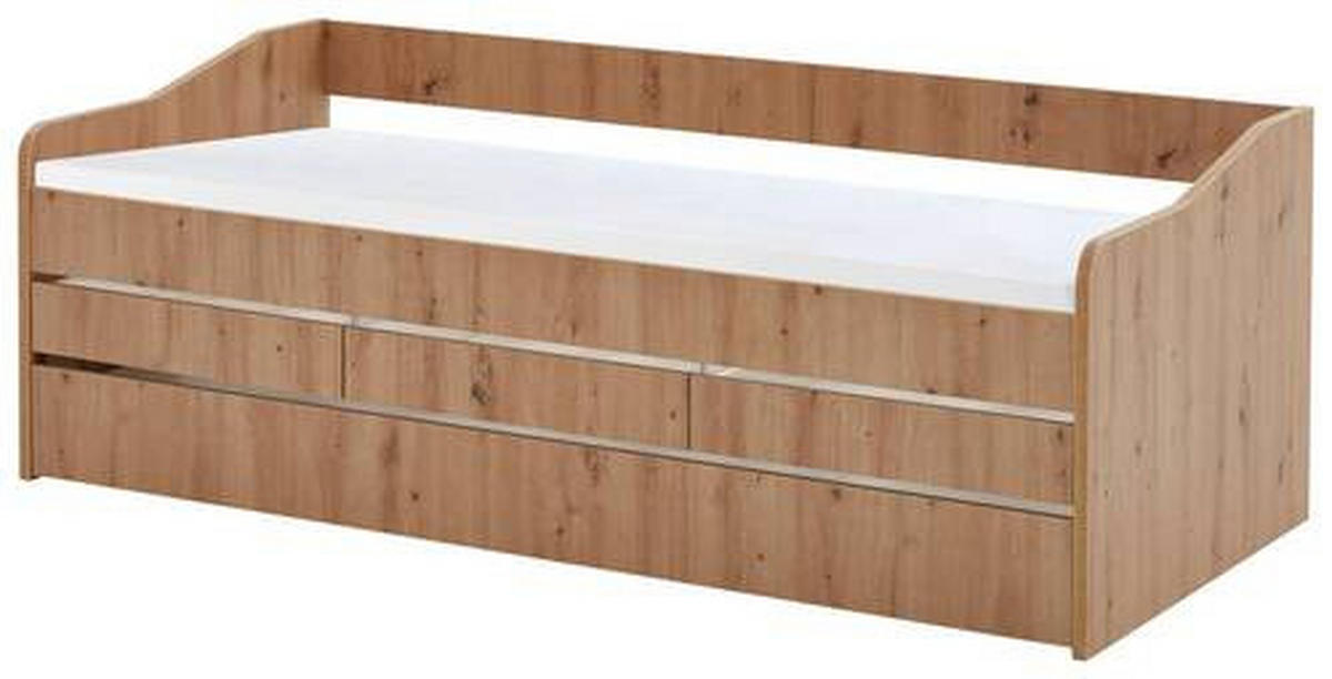 AUSZIEHBETT 90/200 cm  in Eiche Artisan  - Eiche Artisan, MODERN, Holzwerkstoff (90/200cm) - MID.YOU