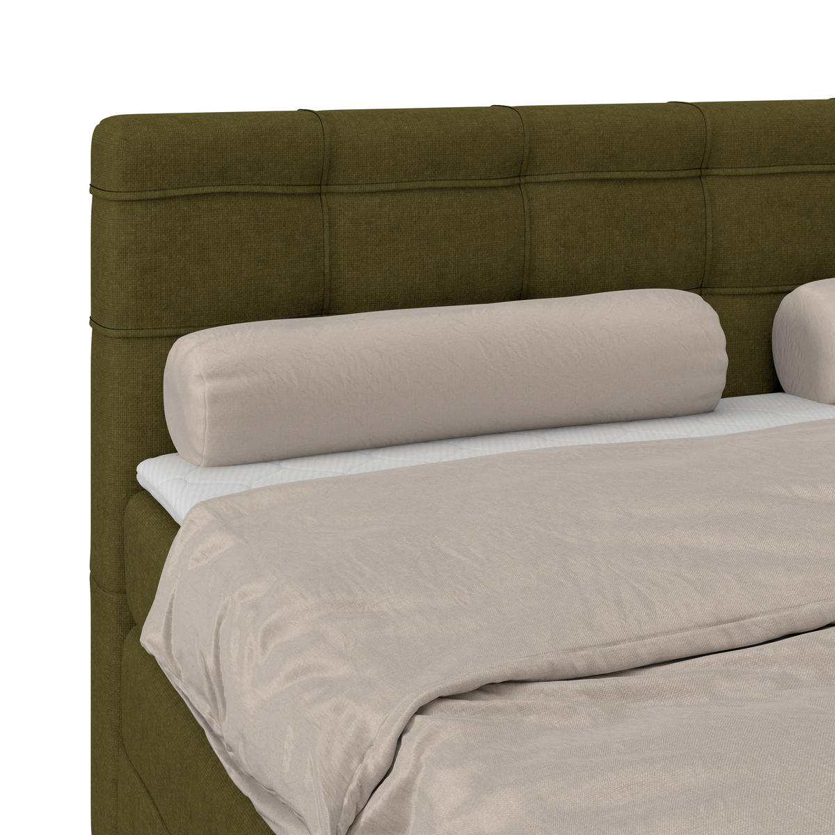 BOXSPRINGBETT 180/200 cm,  in Grün, H3 = fest  - Schwarz/Grün, KONVENTIONELL, Kunststoff/Textil (180/200cm)